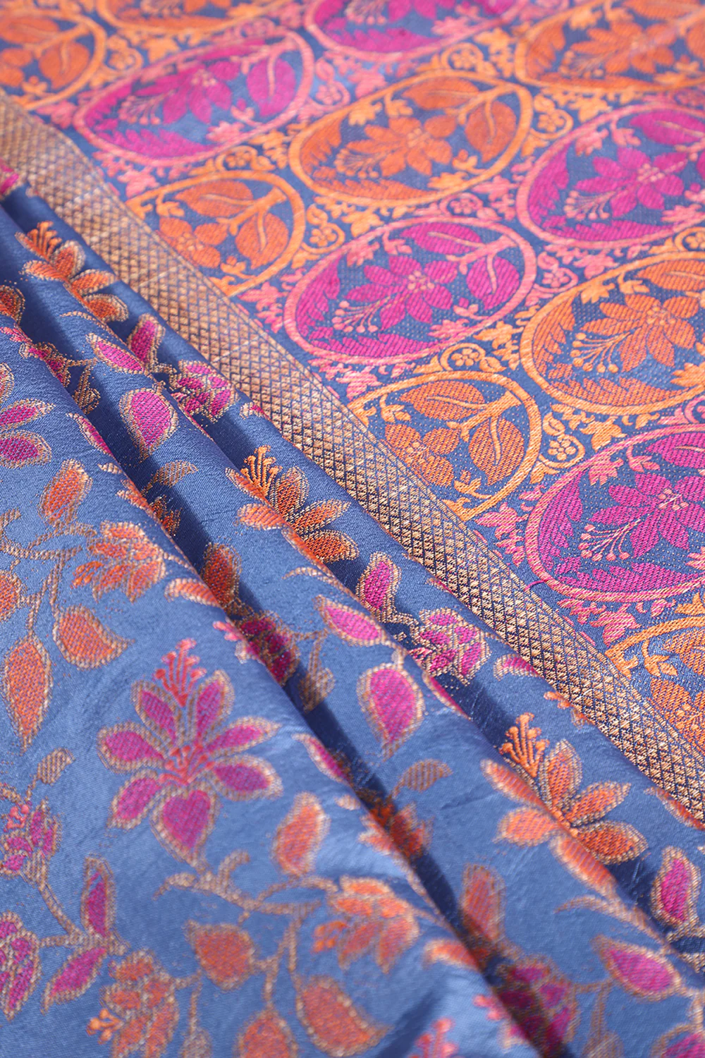 Blue Colour Tussar Woven Silk Saree - Image 3