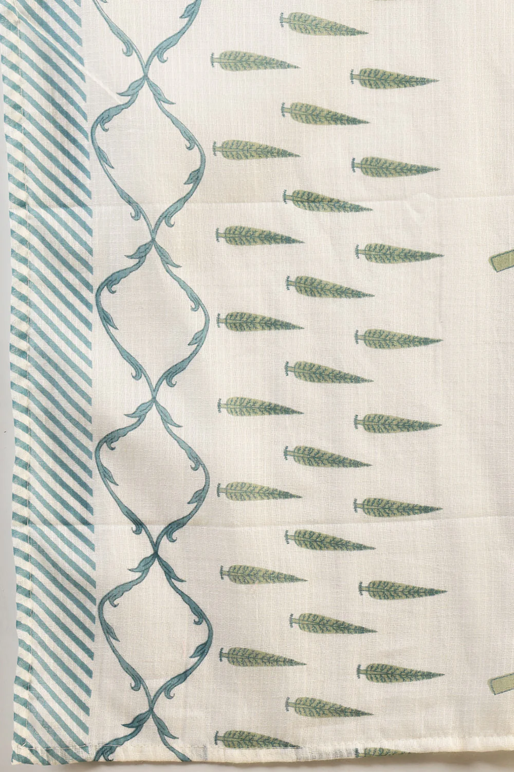 Blue Cotton Emboridered And Printed Suit Set - Image 8
