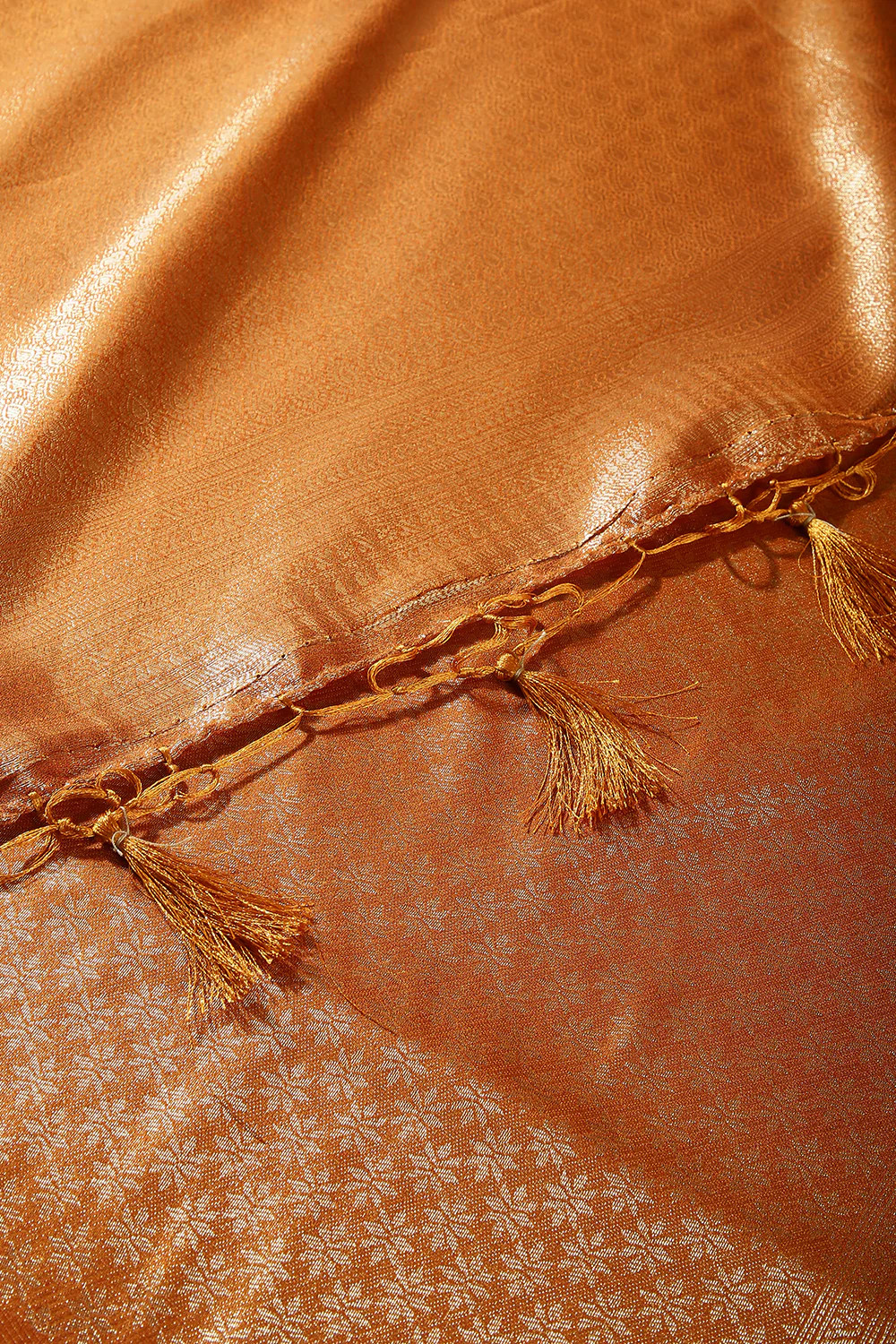 Brown Rust Colour Soft Silk Leheria Zari Woven Saree - Image 3