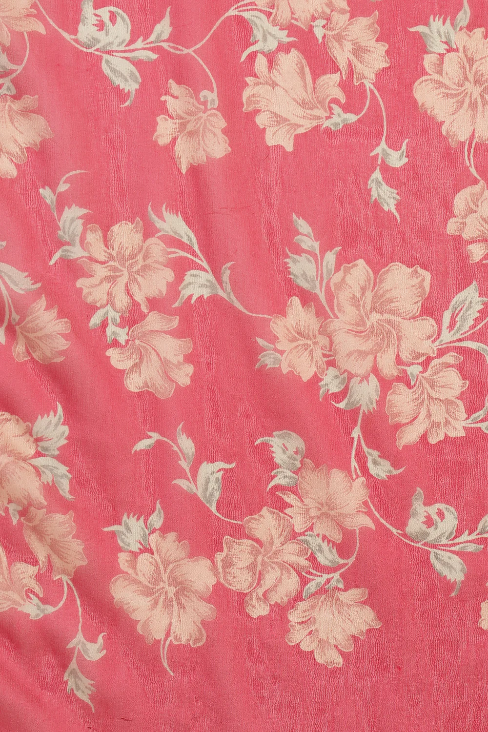 Cardinal Red Chiffon Floral Zari Border & Floral Printed Saree - Image 6