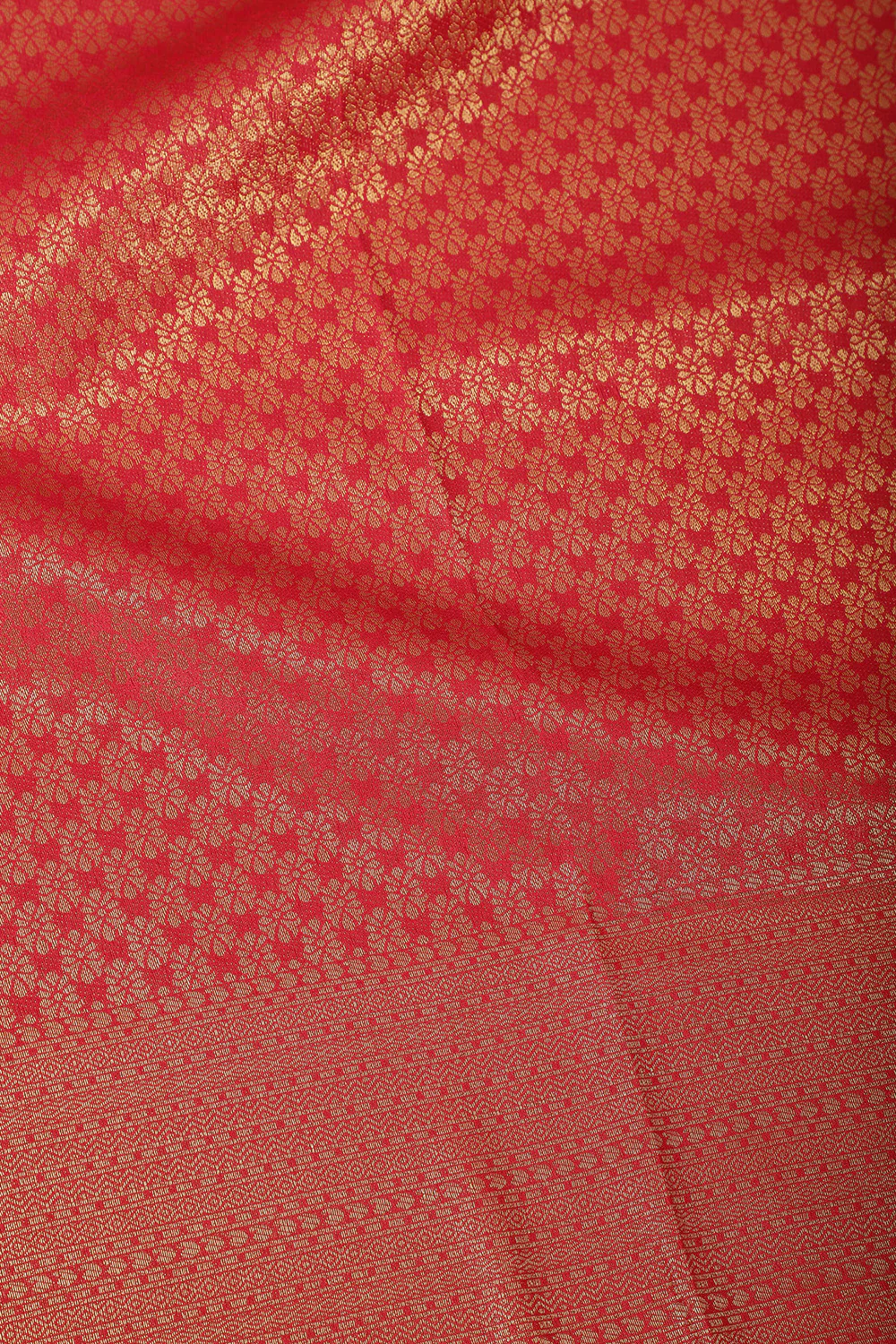 Cardinal Red South Silk Zari Woven Saree - Image 4