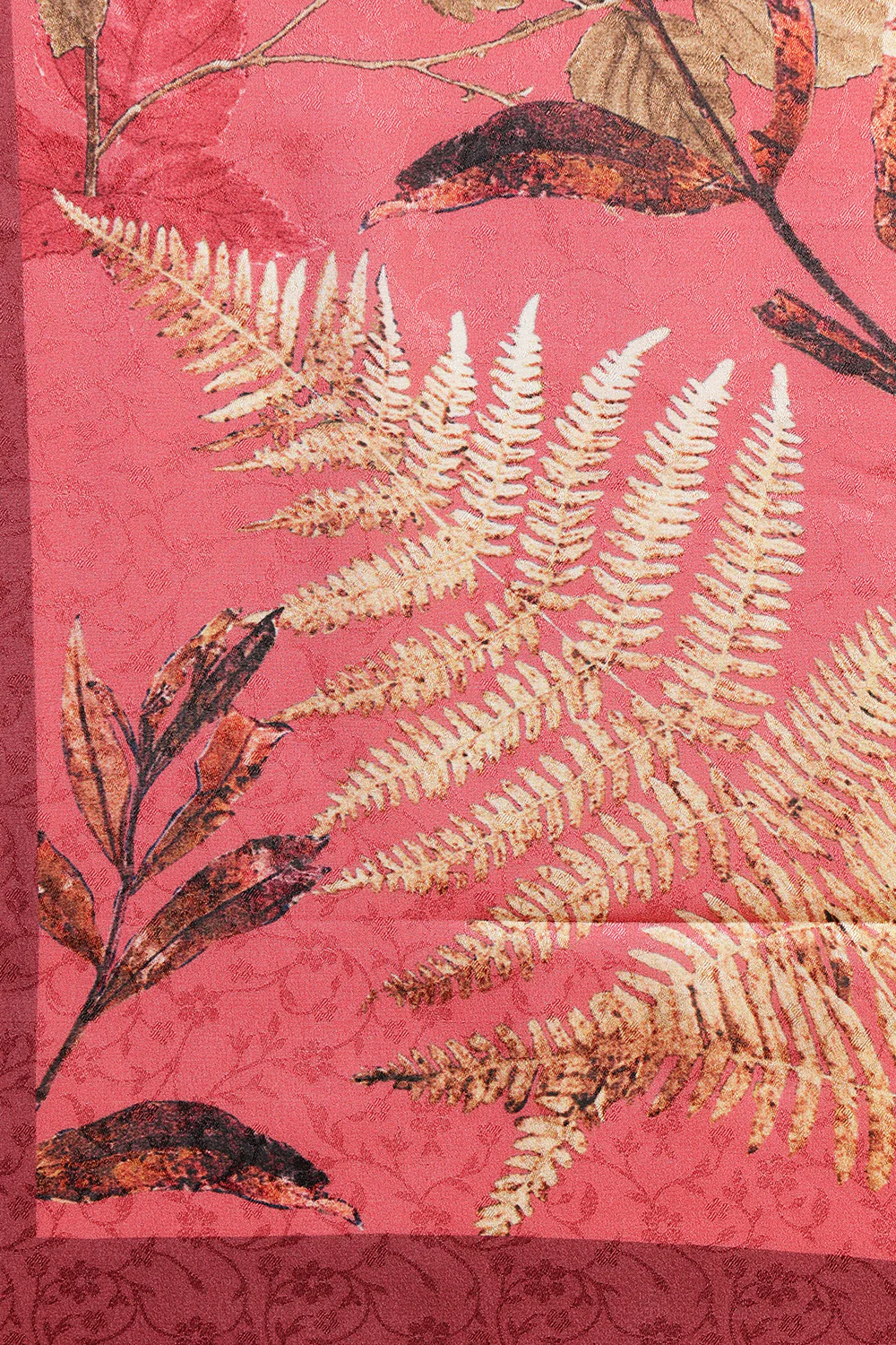Coral Jacquard Silk Printed Saree - Image 10
