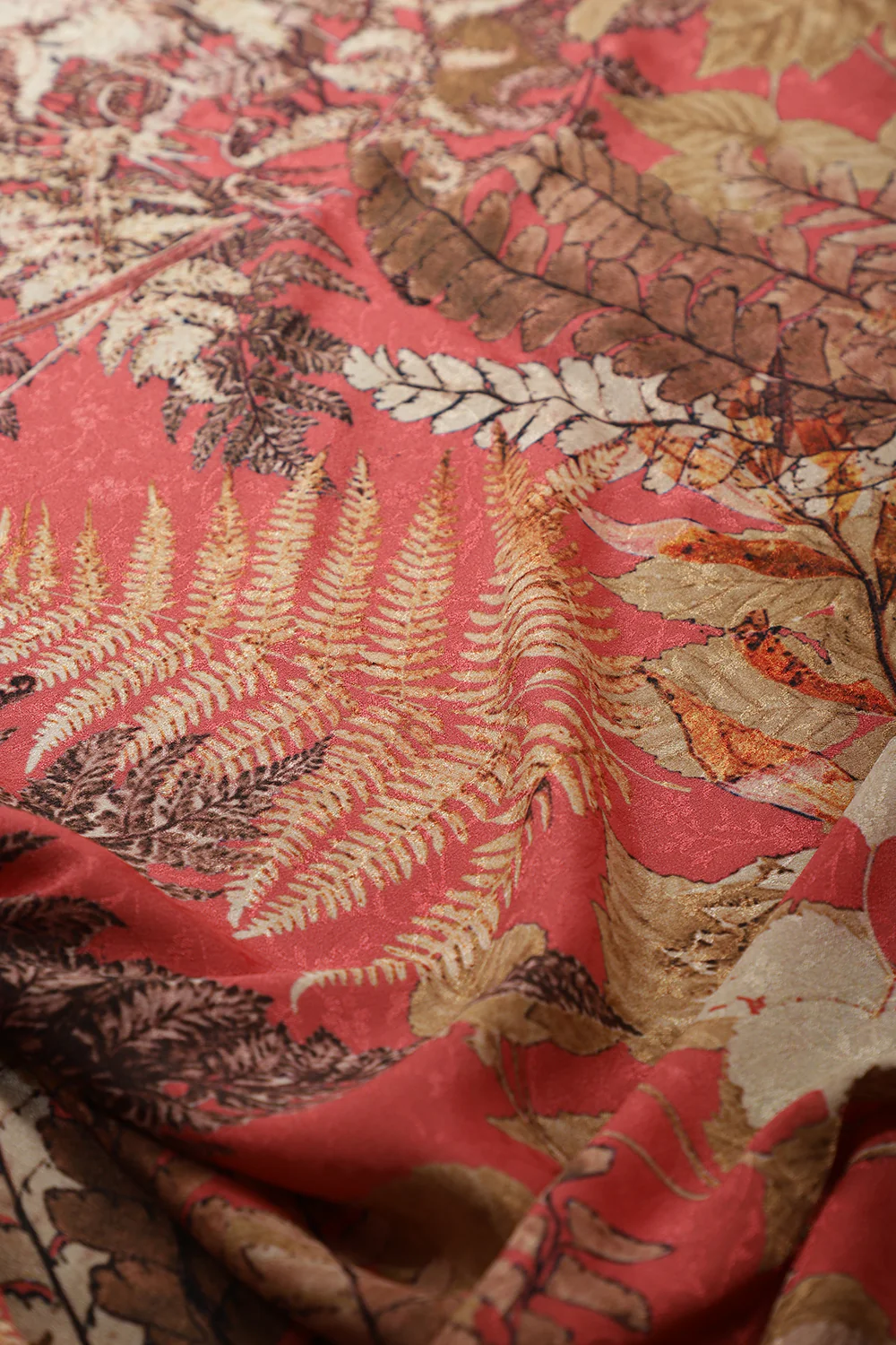 Coral Jacquard Silk Printed Saree - Image 9