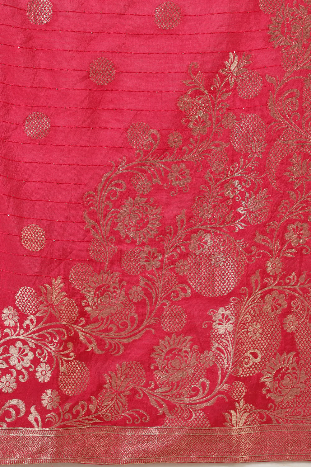 Coral Pink Color Silk Suit Set With Neck Embroidered - Image 8