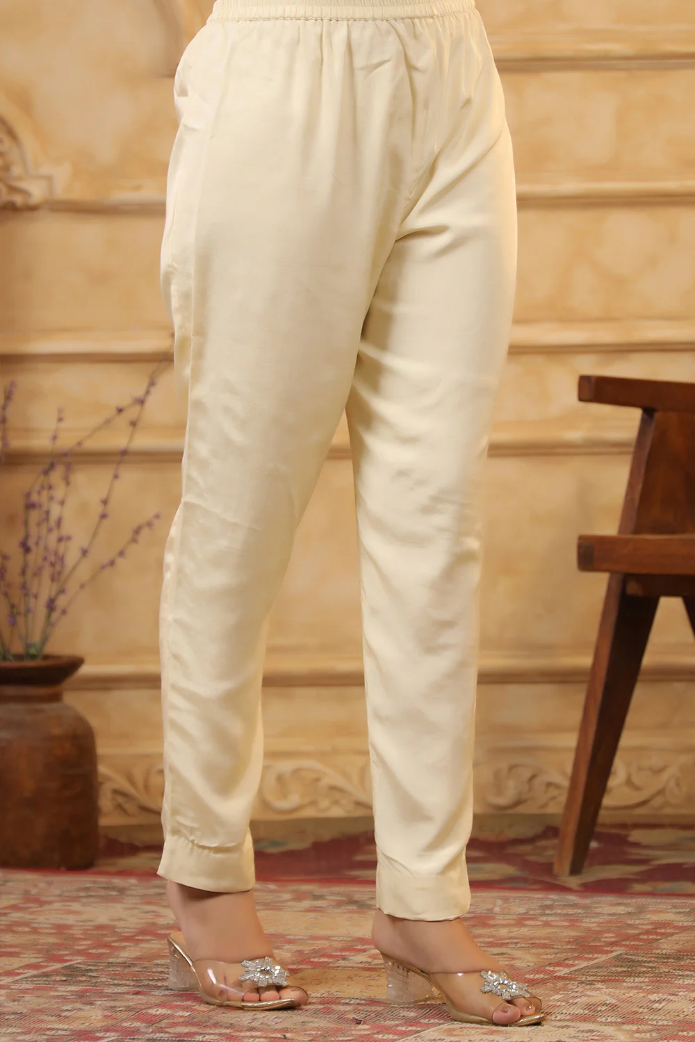 Cream Color Meena-Kaari Woven Chanderi Suit - Image 13