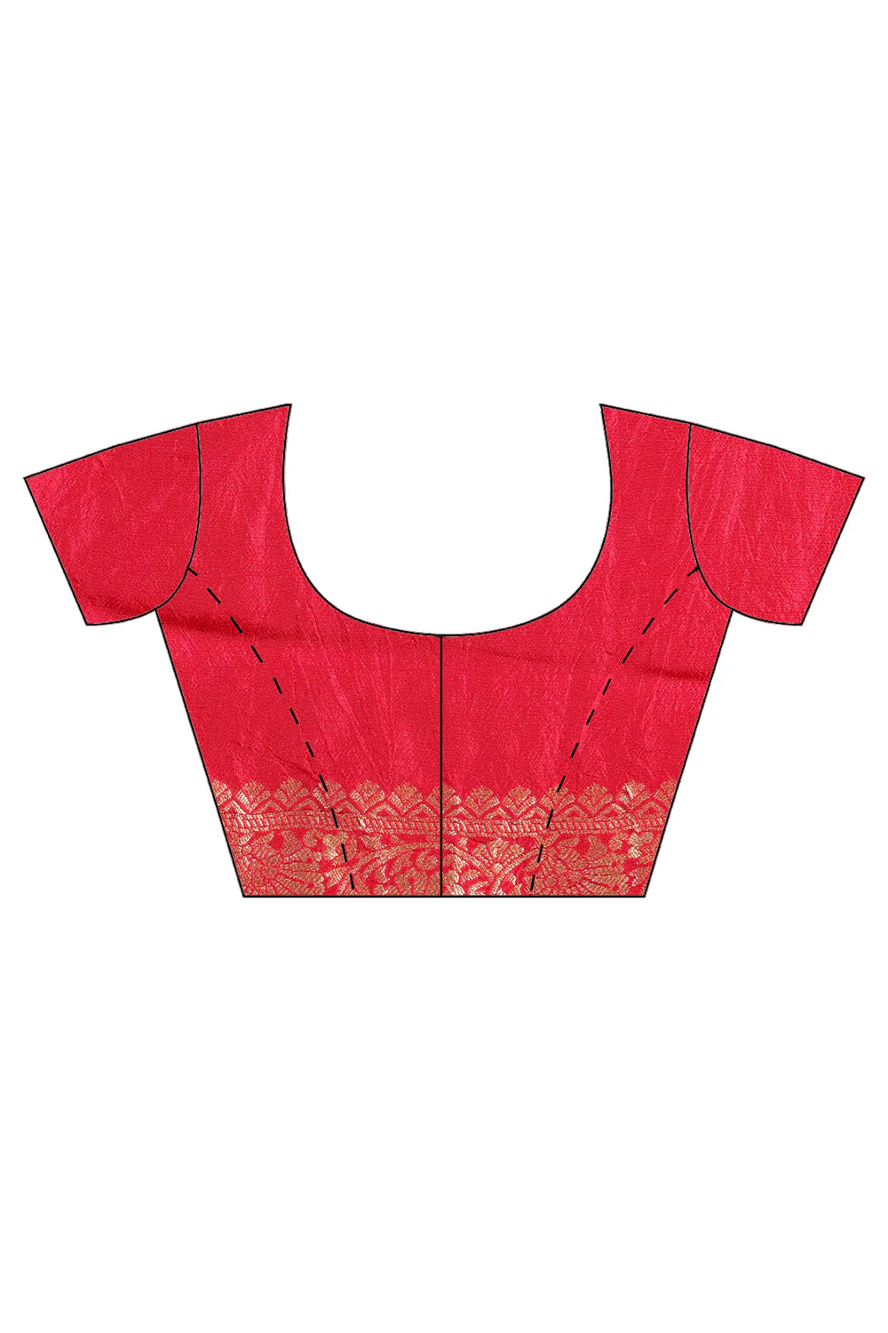 Dark Scarlet Banarasi Silk Zari Floral Zaal Woven Saree - Image 11