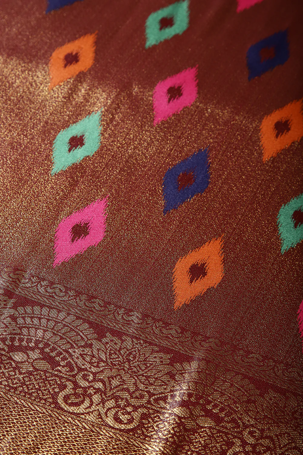 Dark Scarlet Color Silk Resham and Zari Woven Saree - Image 4