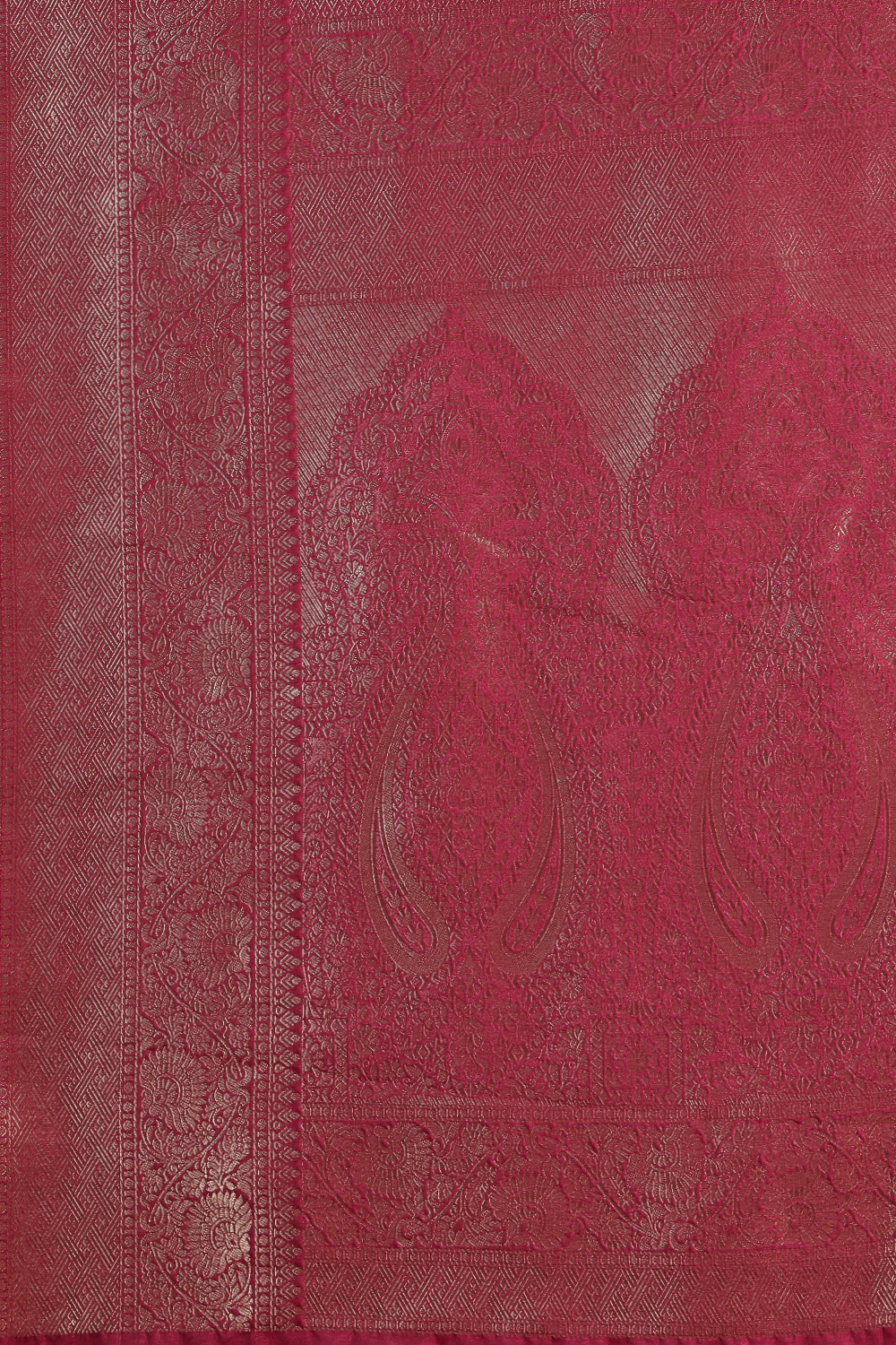 Dark Scarlet South Silk Woven Saree - Image 6