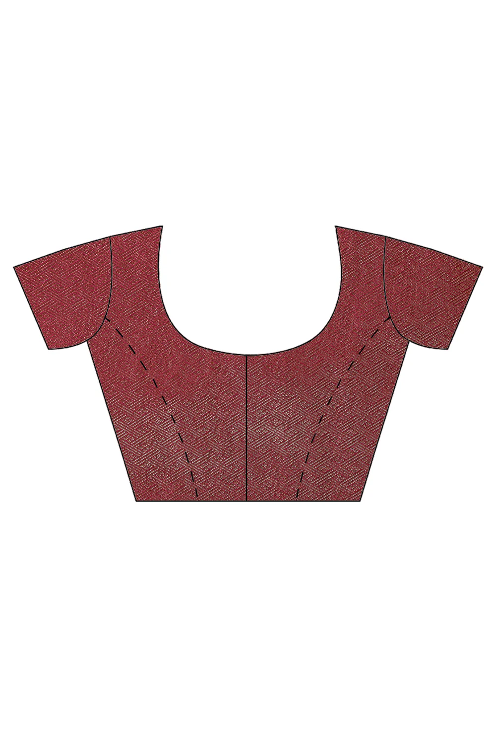 Dark Scarlet South Silk Woven Saree - Image 7