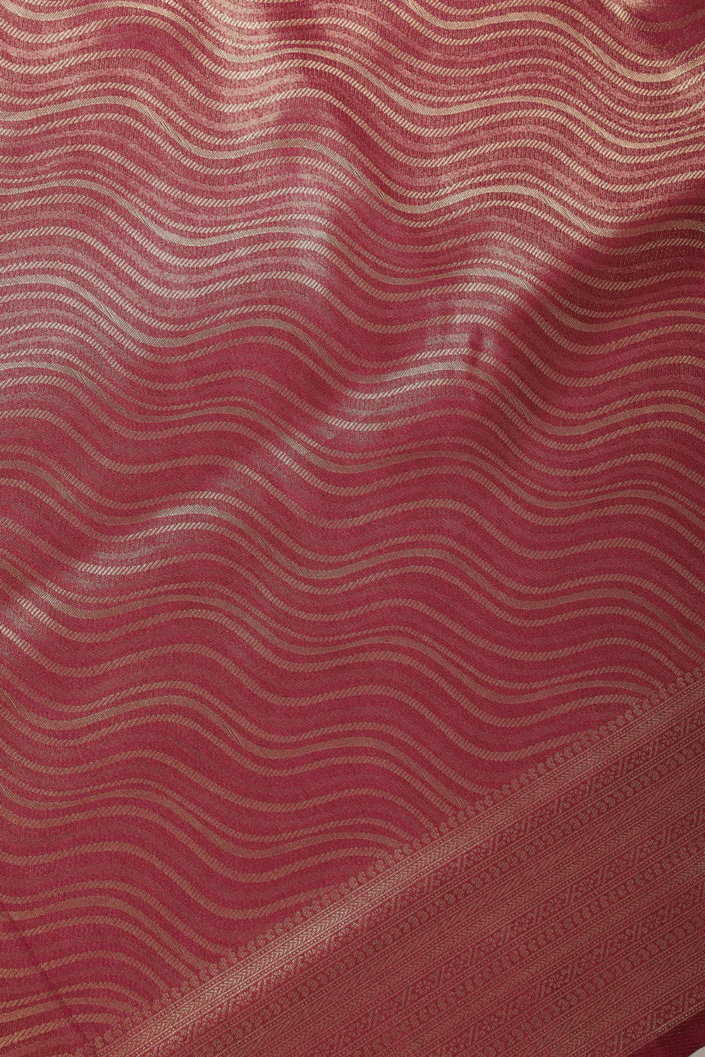 Dark Scarlet Zari Woven Soft Silk Saree - Image 4