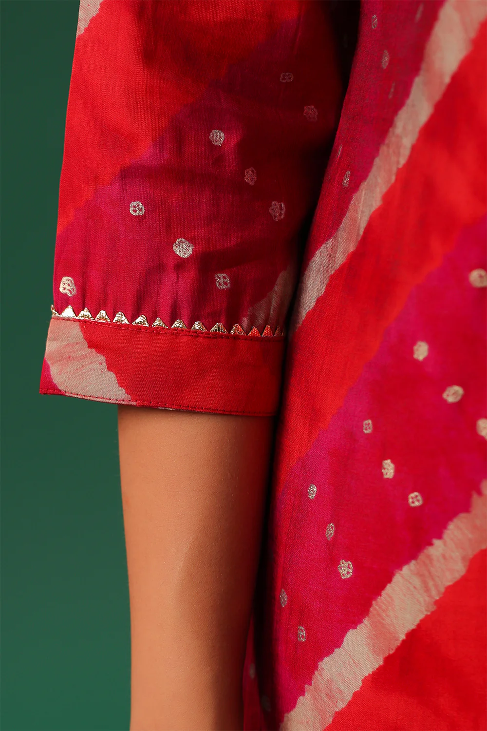 Fuchsia Pink Color Cotton Mirror Work Kurti - Image 8