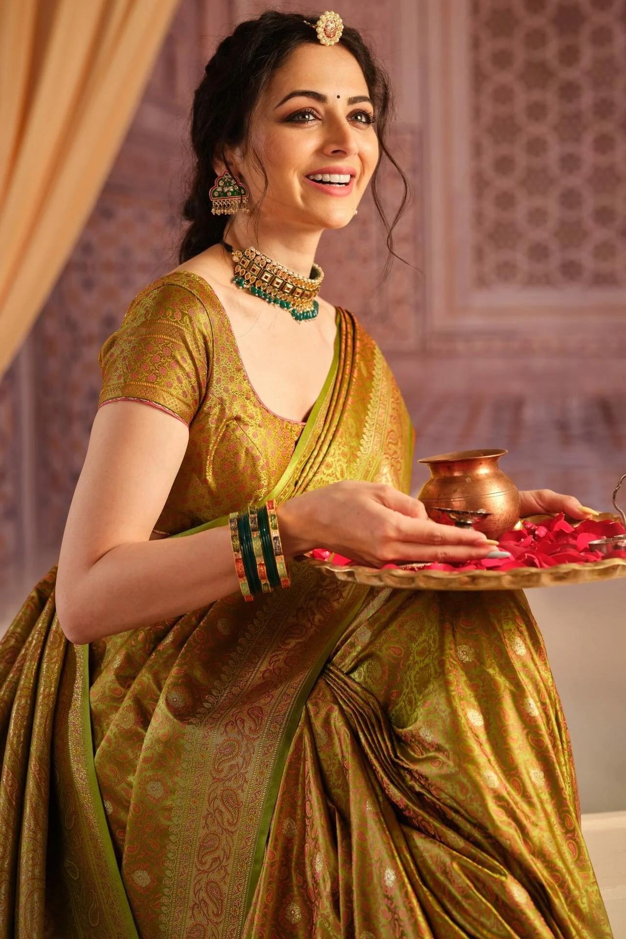 Green Banarasi Silk Saree - Image 4