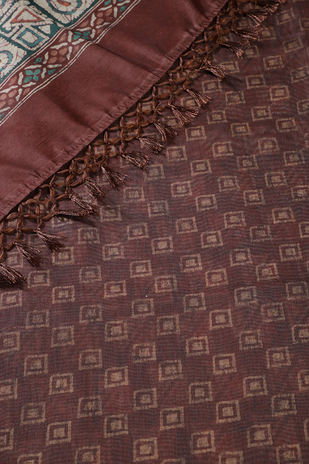 Green Cotton Silk Printed Saree - Image 4