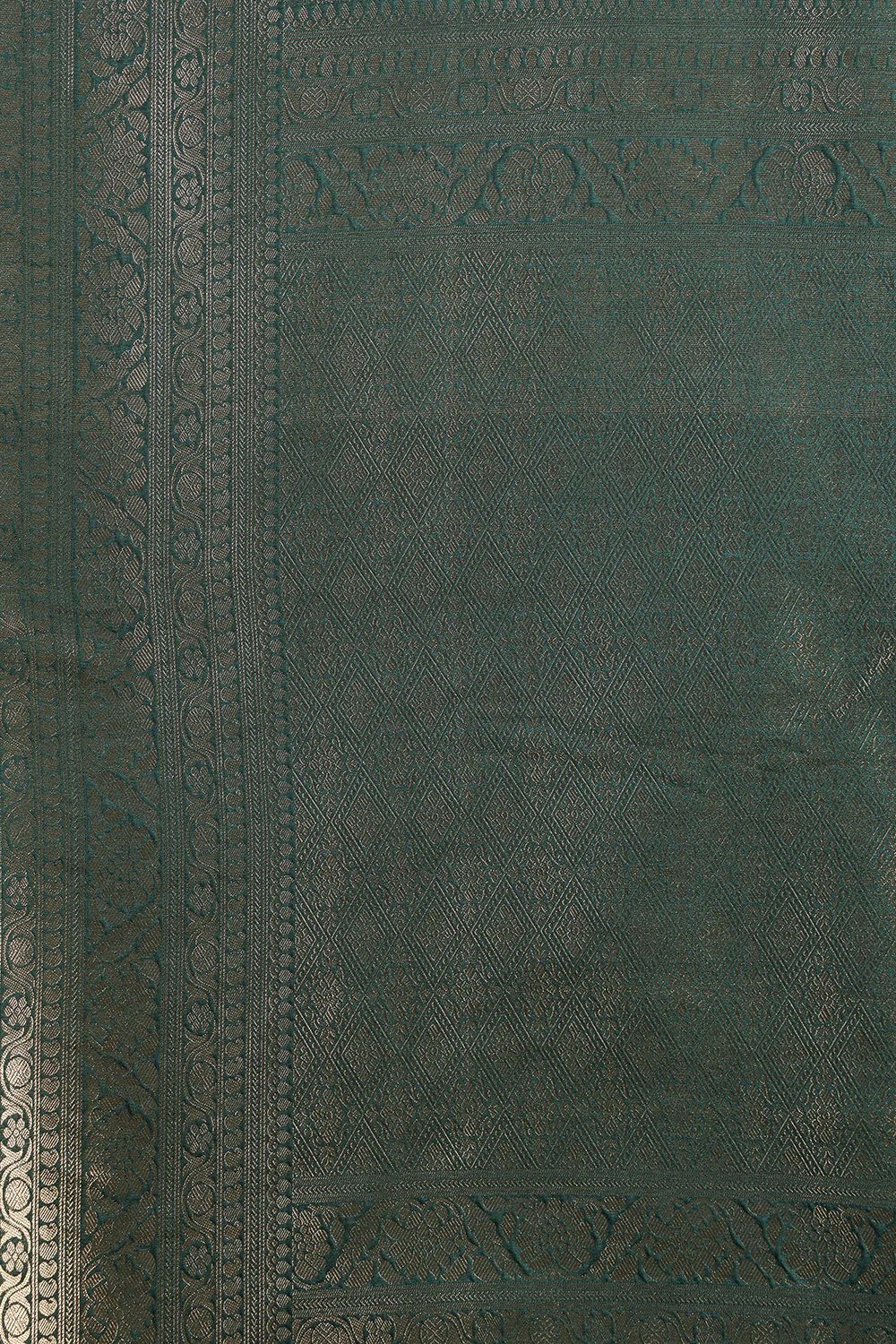 Green South Silk Floral Zaal Woven Saree - Image 11