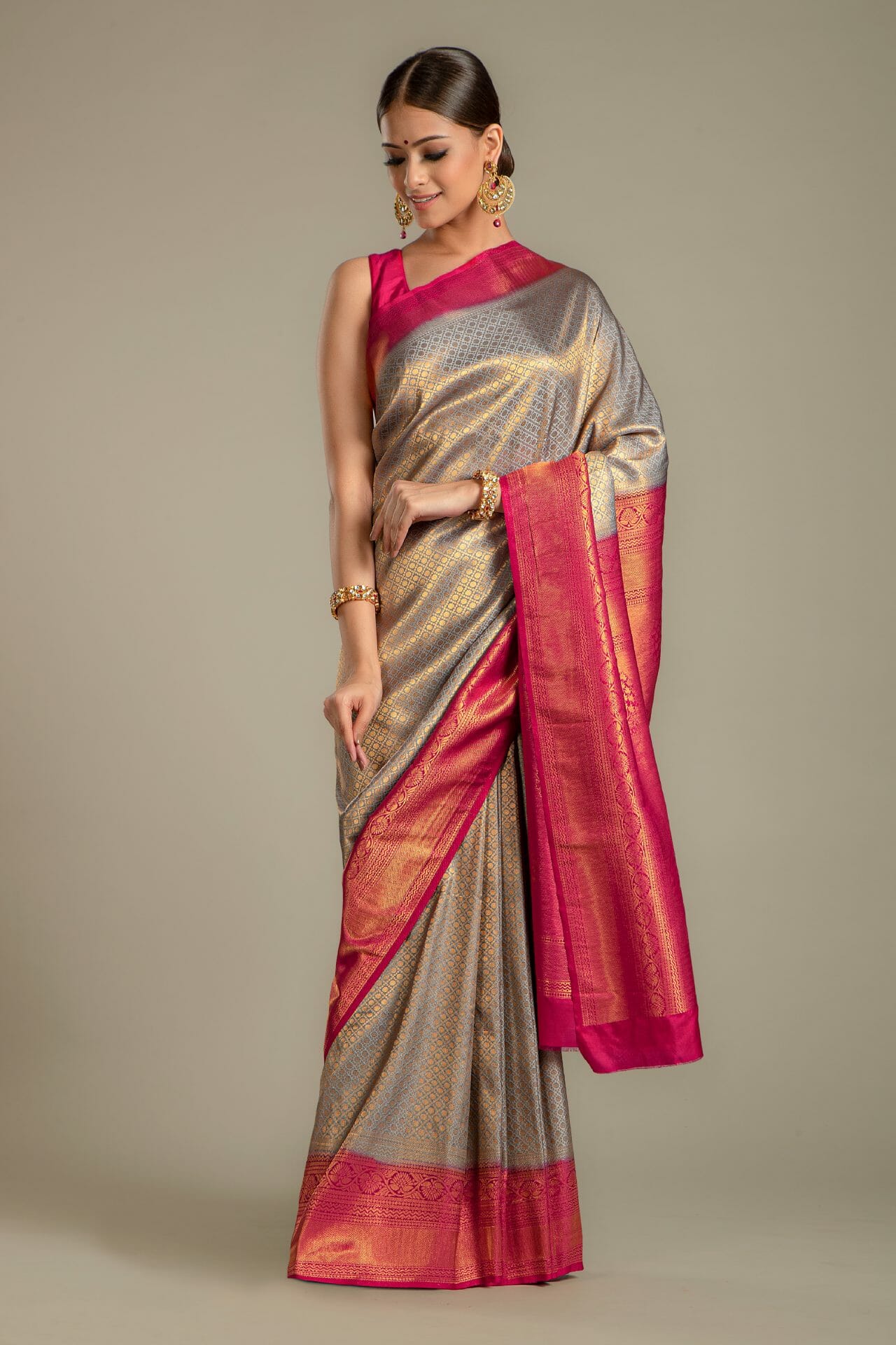 Grey Colour Silk Saree. - Image 3