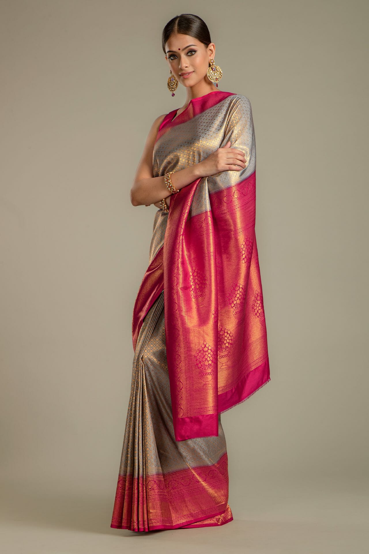 Grey Colour Silk Saree. - Image 4