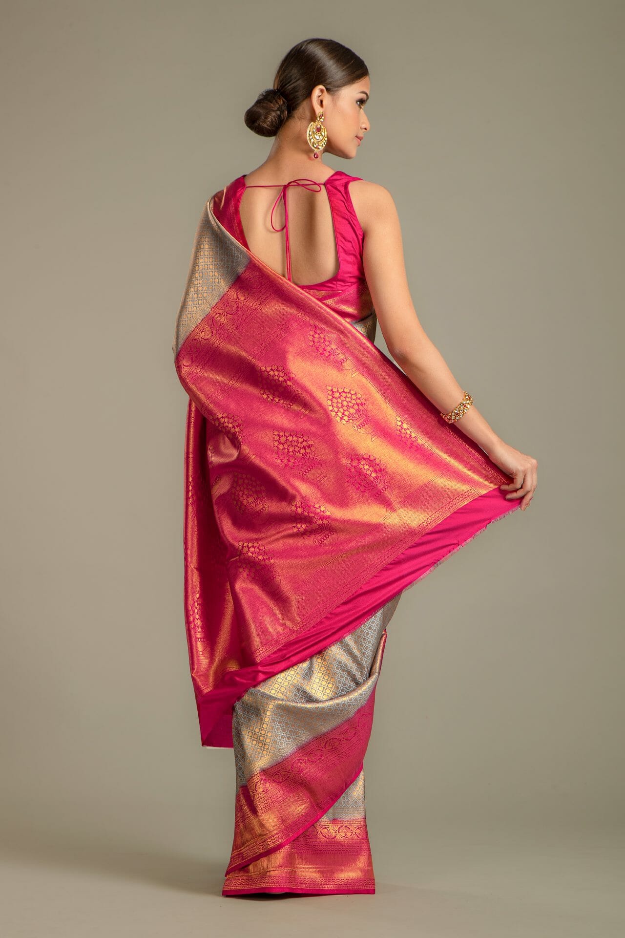 Grey Colour Silk Saree. - Image 7