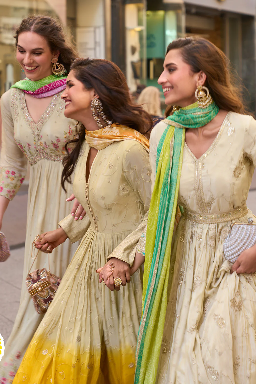 Light Pista Green Embroidered Anarkali Suit - Image 3
