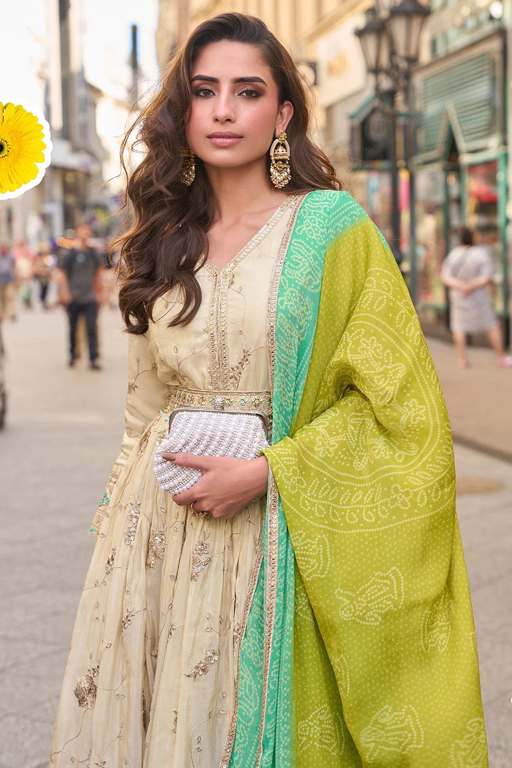 Light Pista Green Embroidered Anarkali Suit - Image 4