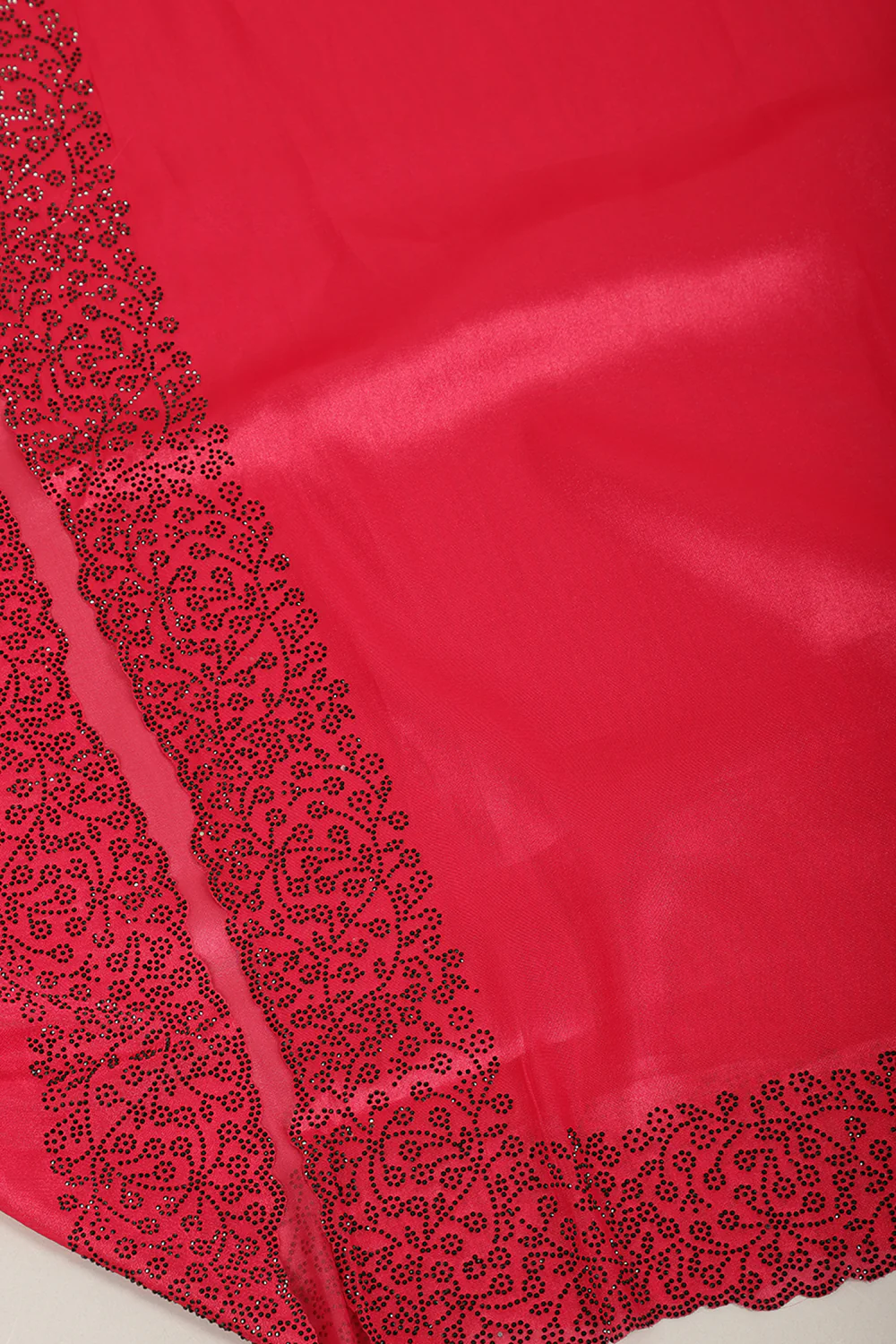 Magenta Pink Color Tissue Silk Saree with Swarovski Border - Image 4