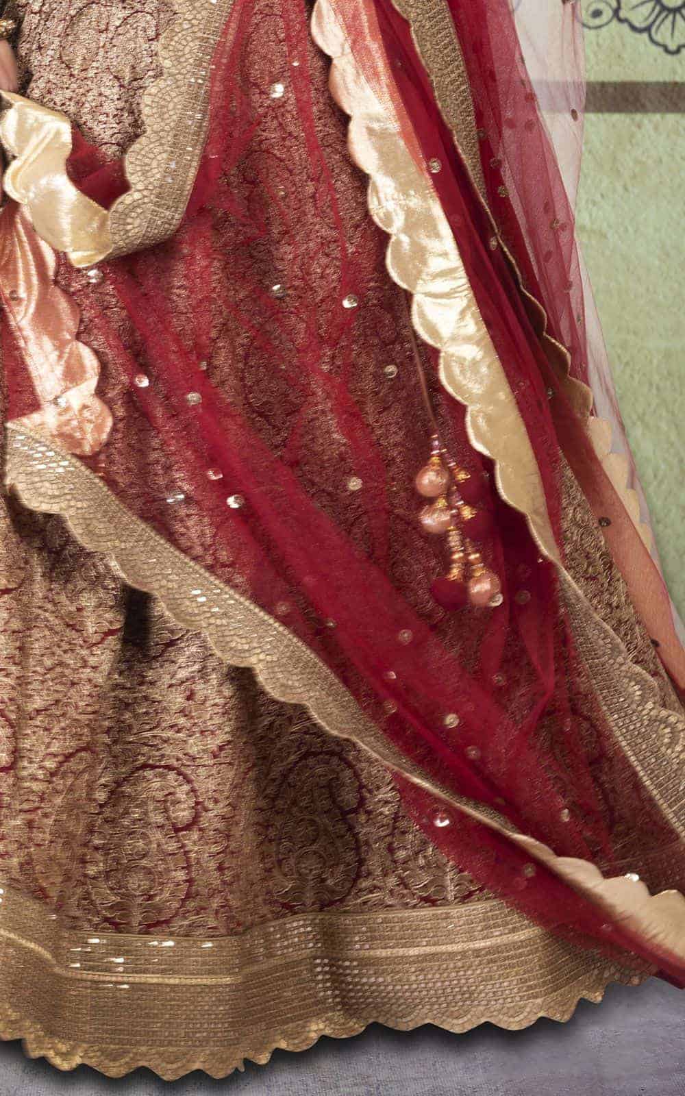 Maroon Colour Bridal Georgette Lehenga. - Image 3