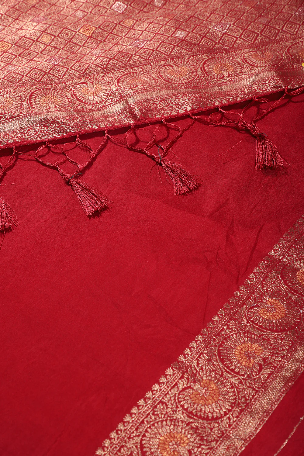 Maroon Colour Zari Woven South Silk Saree - Image 4