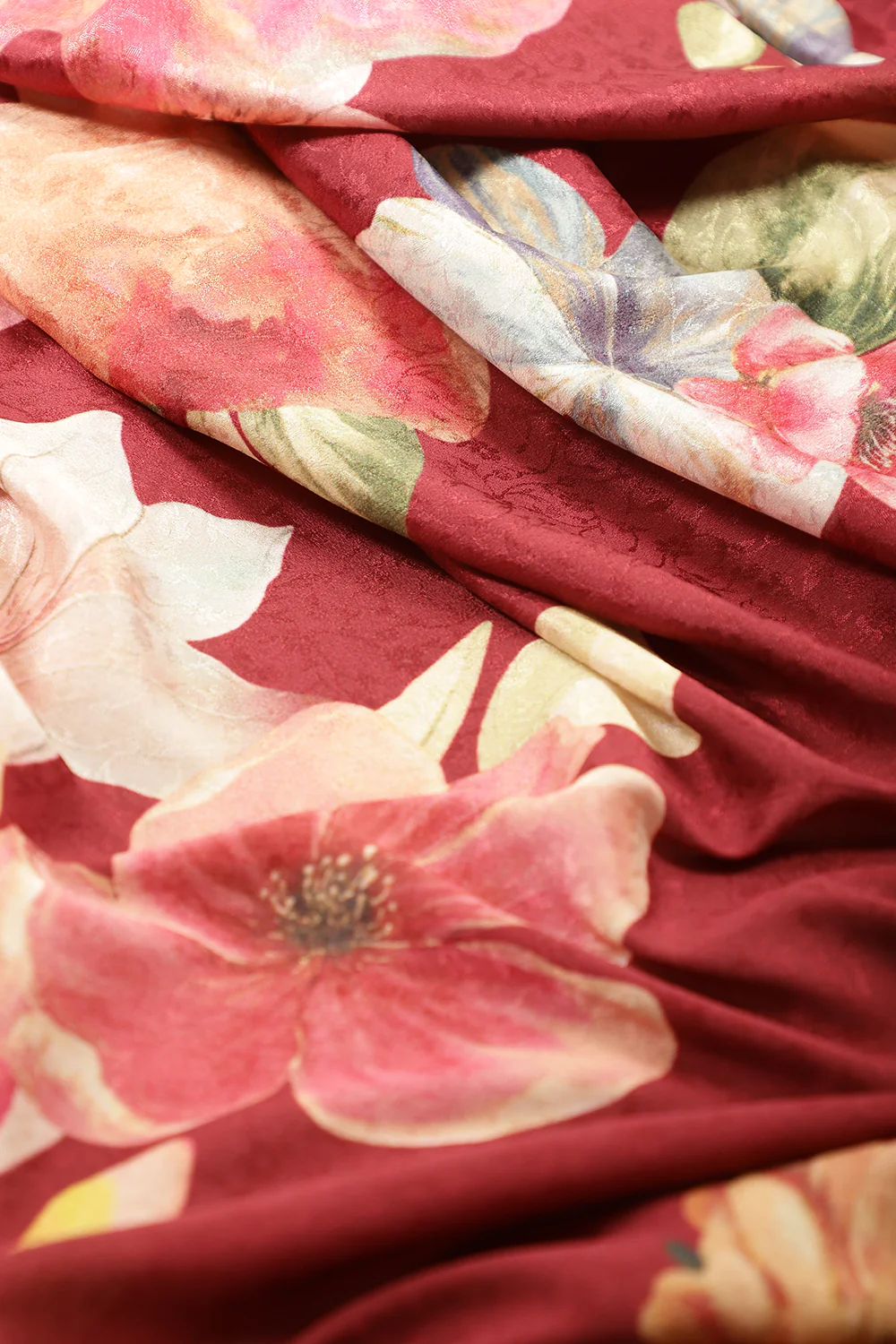Maroon Jacquard Silk Printed Saree - Image 5