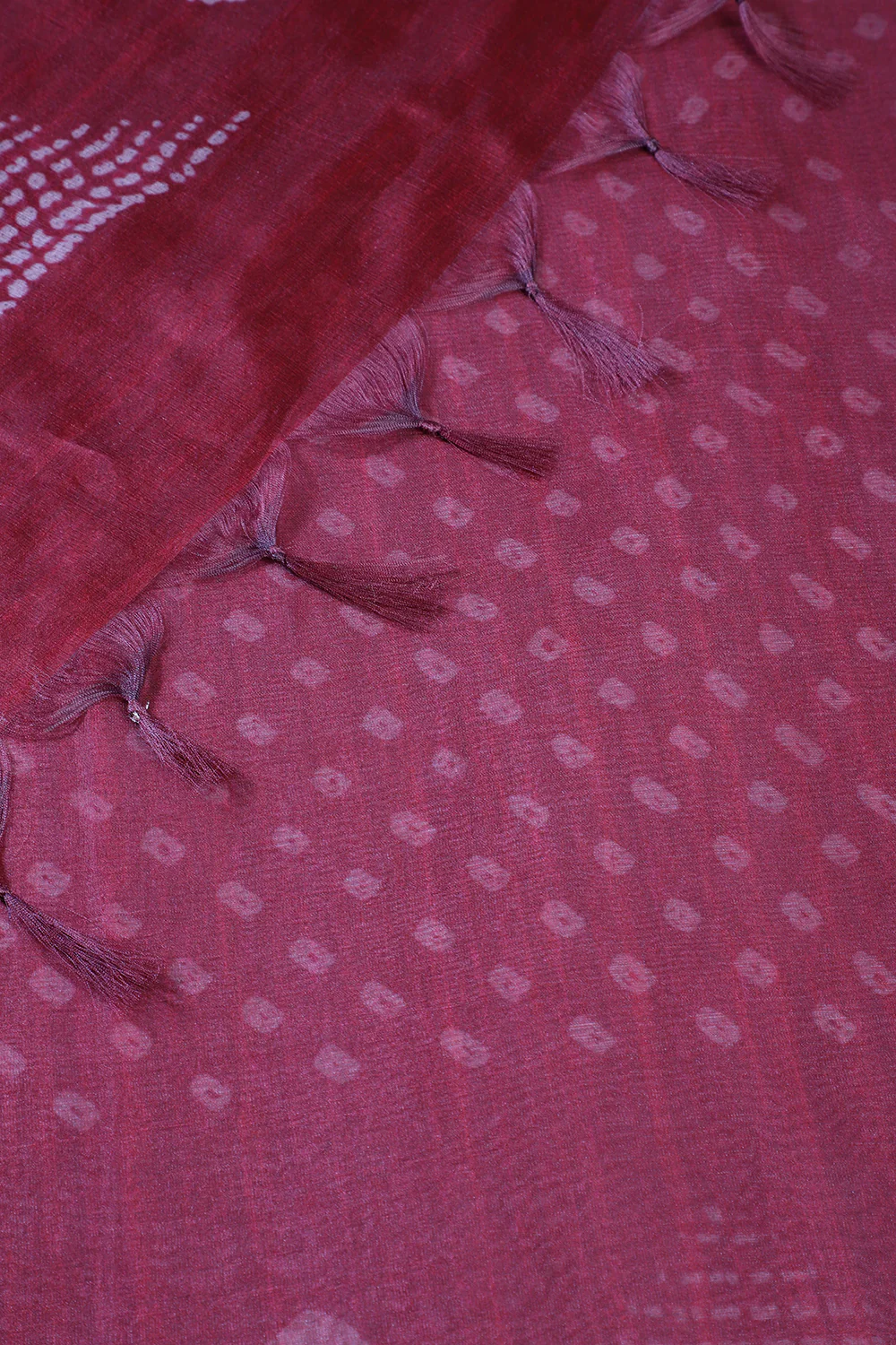 Maroon Organza Silk Printed Saree - Image 4