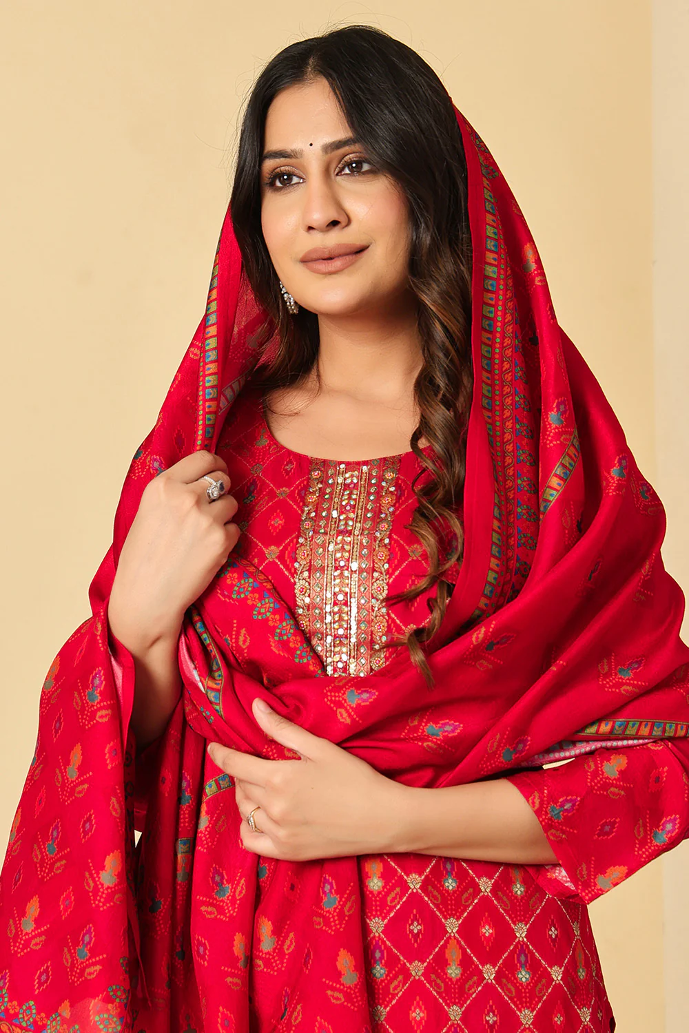Maroon Silk Resham Woven Suit Set - Image 6