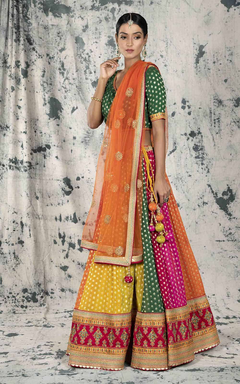 Multicolour Khaddi Georgette Lehenga. - Image 3