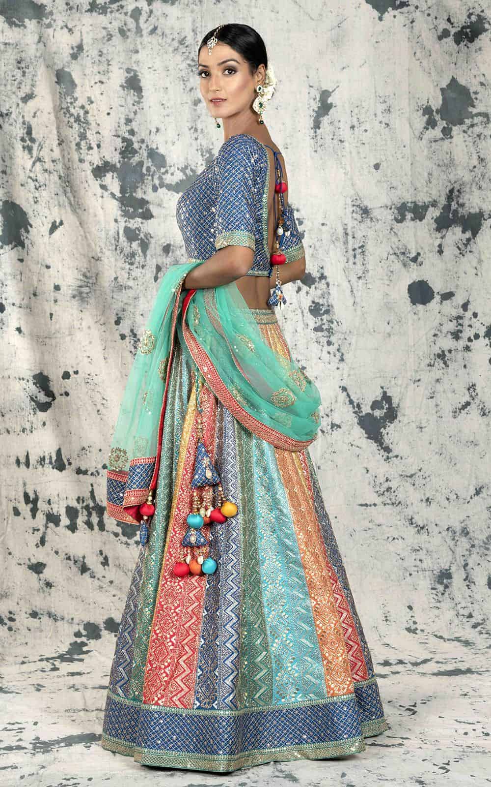 Multicolour Silk Lehenga. - Image 3