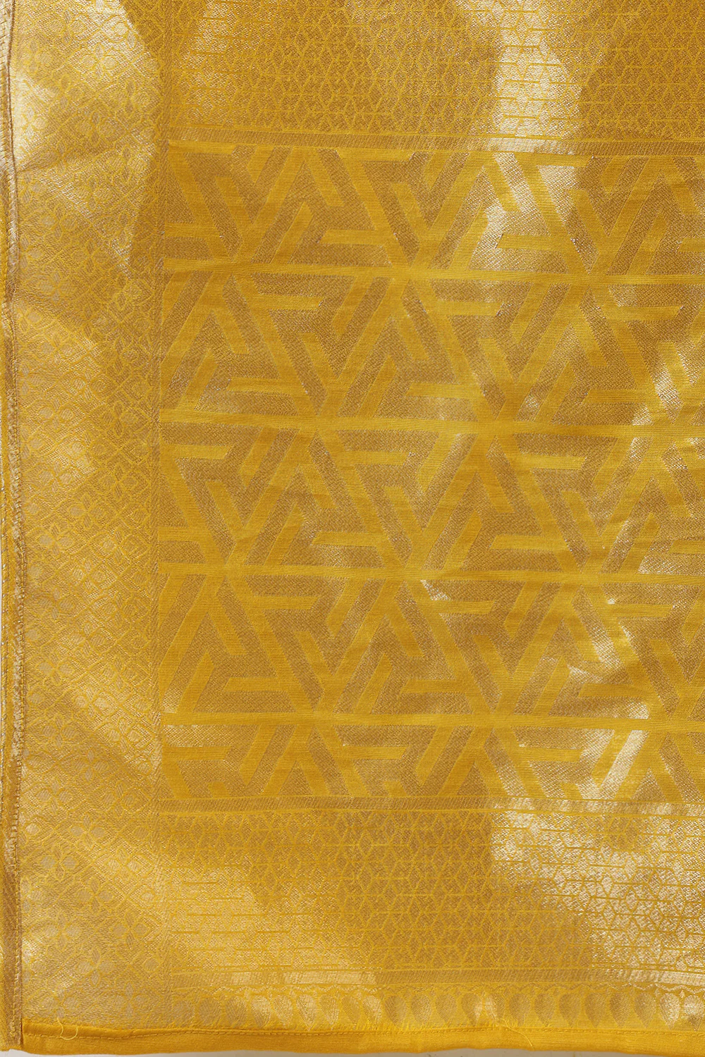 Mustard Color Silk Neck Embroidered Suit Set - Image 8