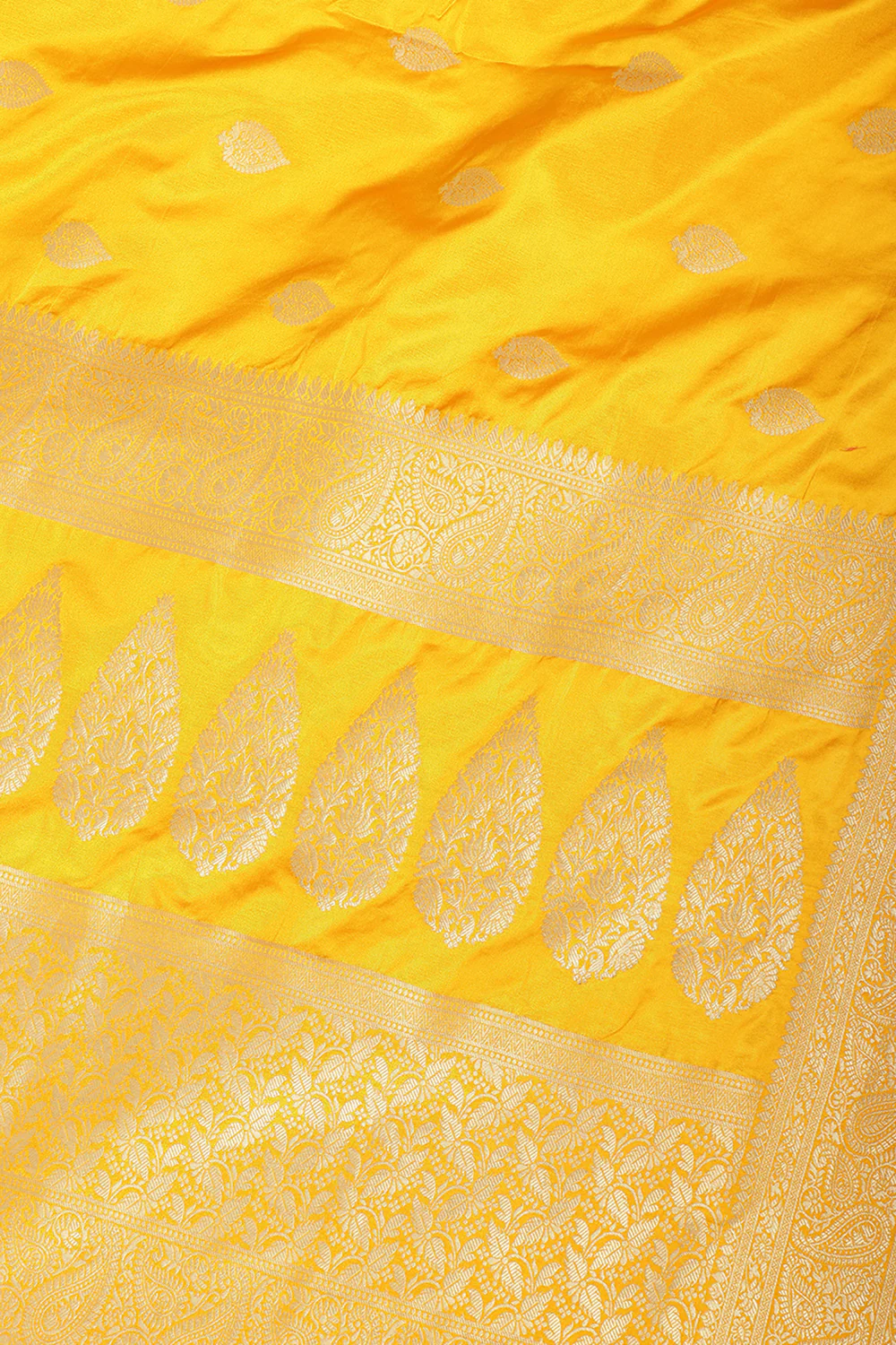 Mustard Color South Silk Zari Woven Saree - Image 4