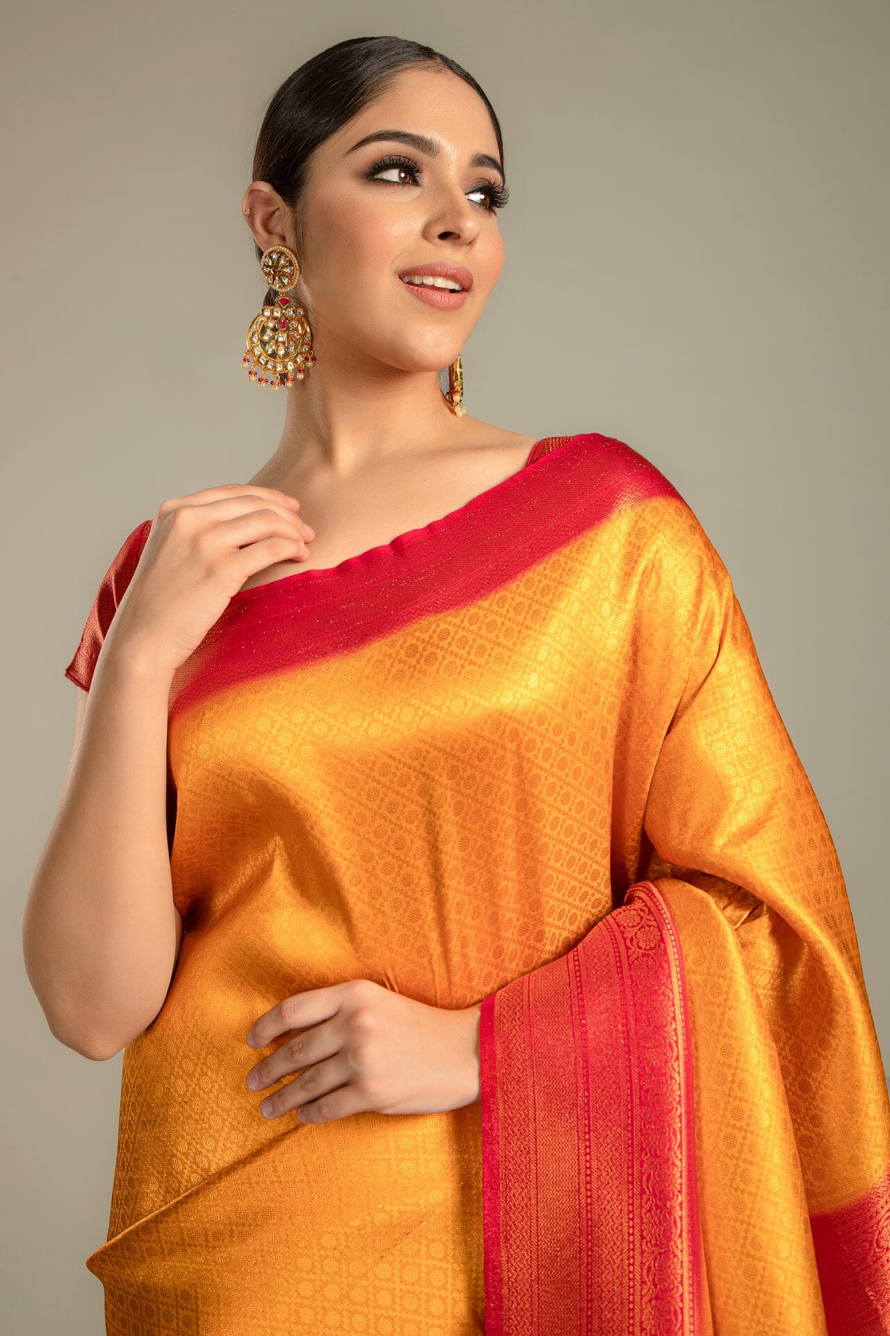 Mustard Colour Silk Saree - Image 3