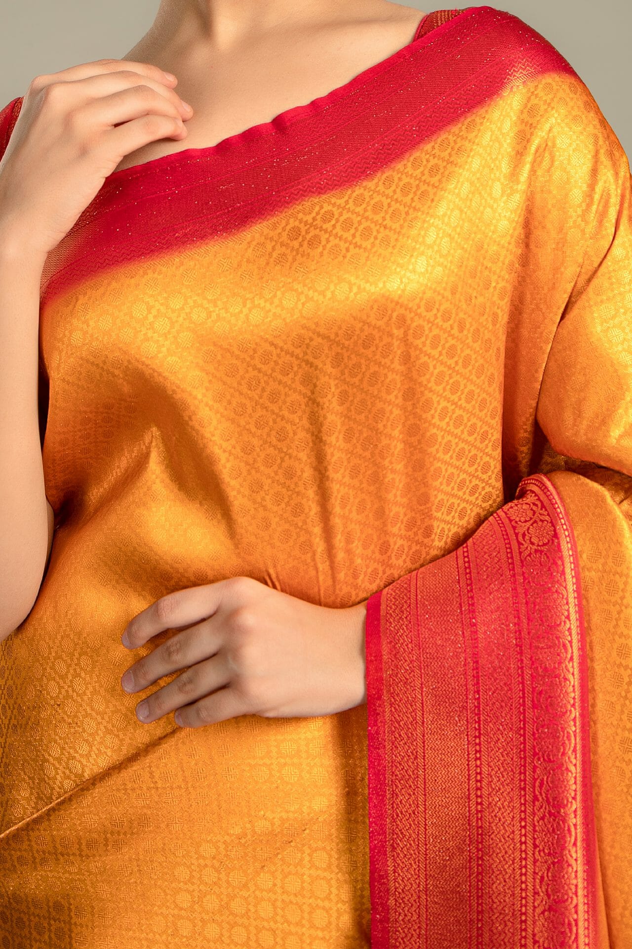 Mustard Colour Silk Saree - Image 4