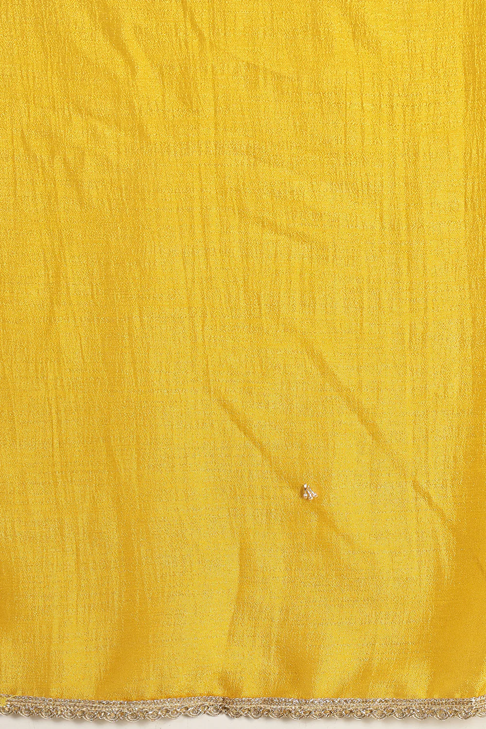 Mustard Crepe Silk Neck Embroidered Suit - Image 8