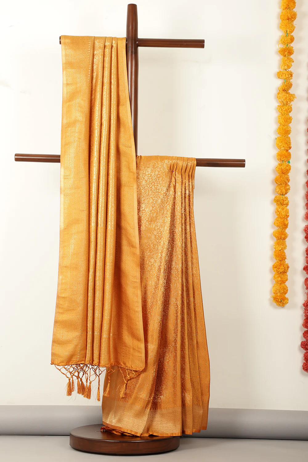 Mustard Zari Woven Soft Silk Saree - Image 2