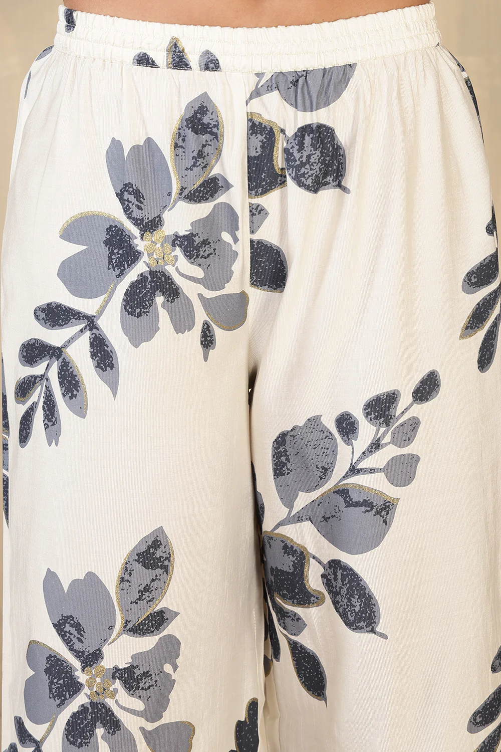 Navy Chanderi Cotton Kurta Set - Image 7