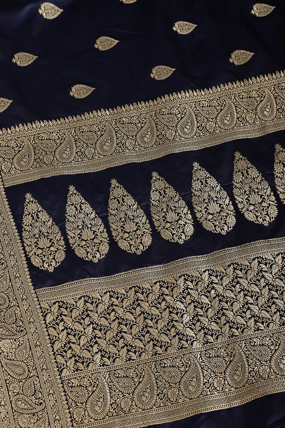 Navy Color South Silk Zari Woven Saree - Image 3