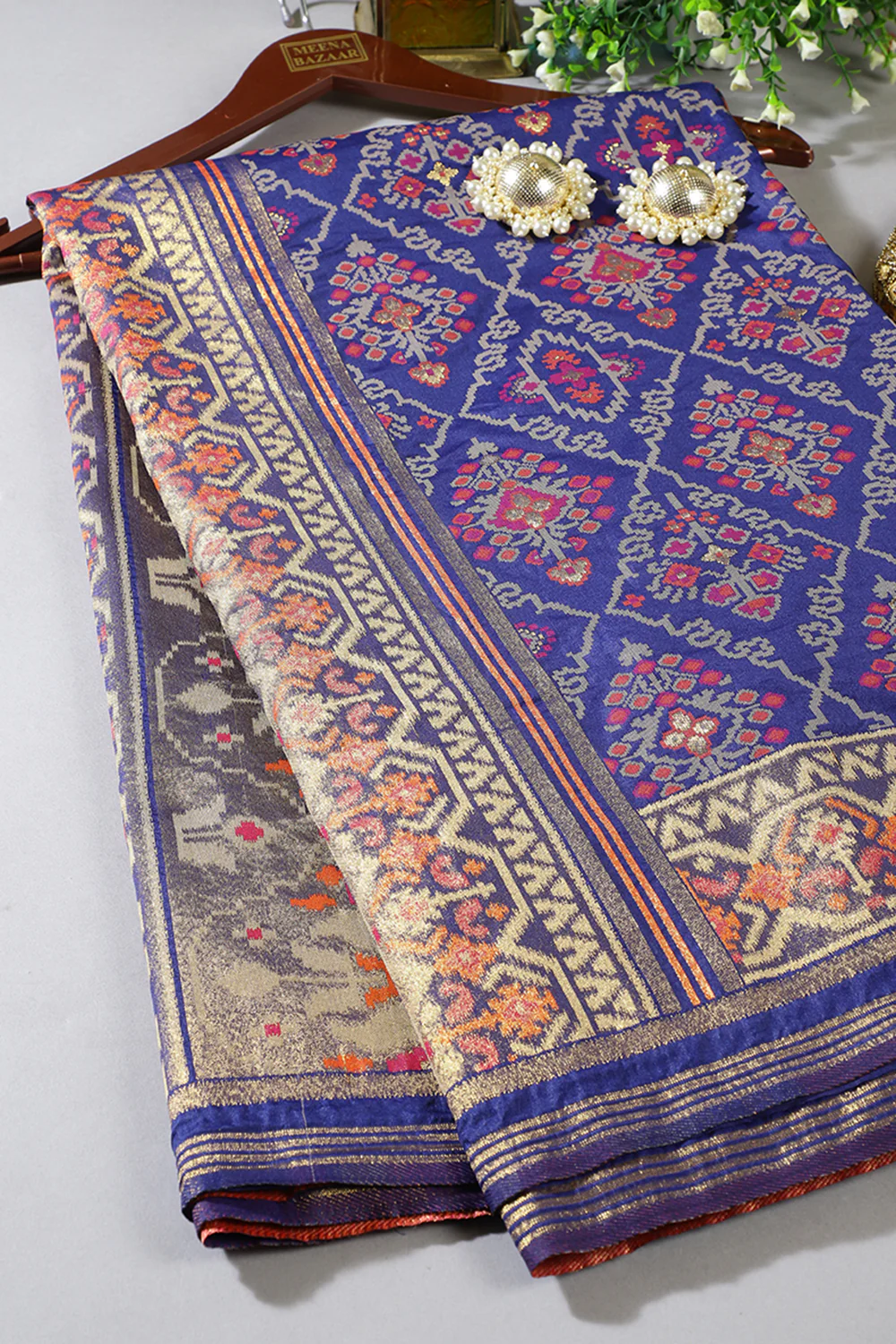 Navy Silk Patola Woven Saree