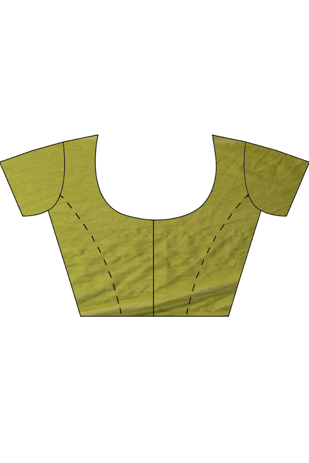 Olive Green Chiffon Floral Zari Border & Floral Printed Saree - Image 7