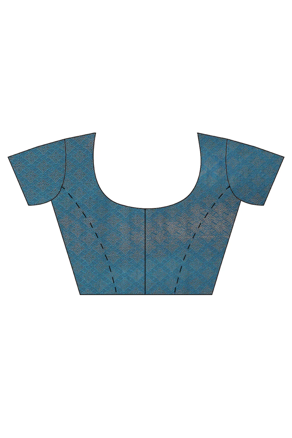 Pecific Blue Floral Zaal Woven Soft Silk Saree - Image 11