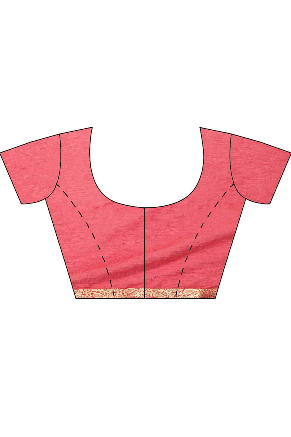 Pink Chiffon Zari Border Saree - Image 7