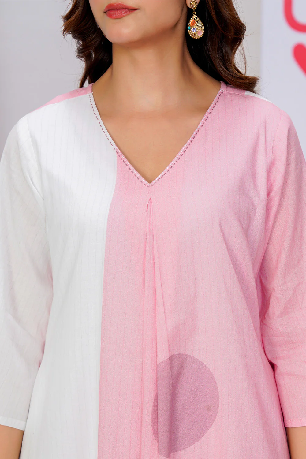 Pink Cotton Printed Kurta Set - Image 11