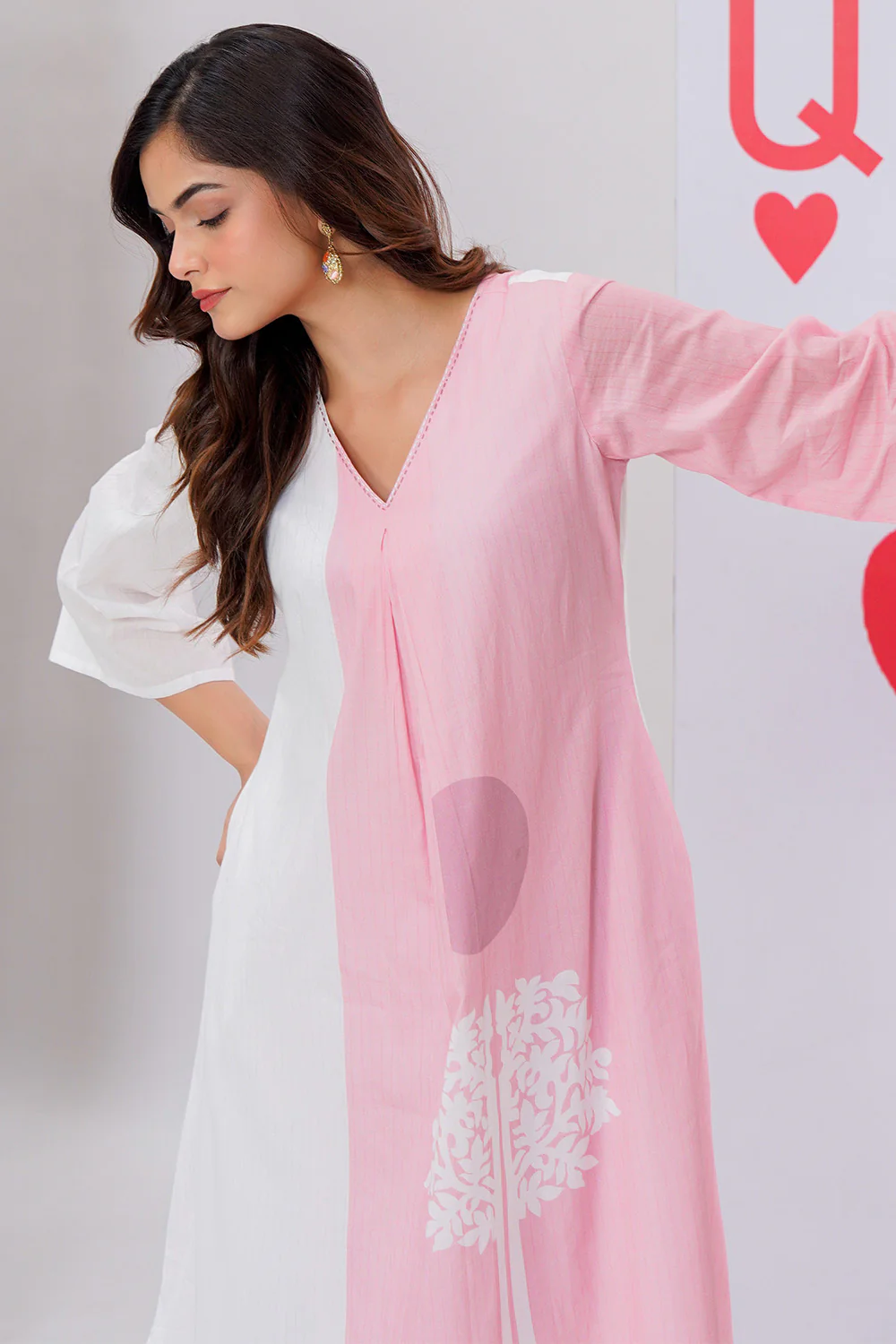 Pink Cotton Printed Kurta Set - Image 8