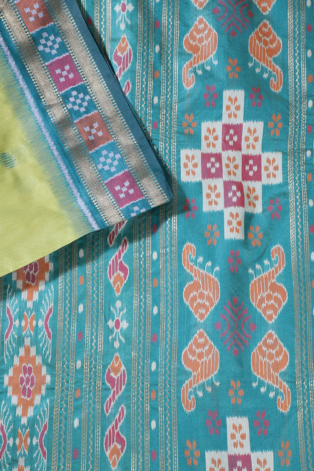 Pista Green Tussar Silk Reham Woven Saree - Image 2