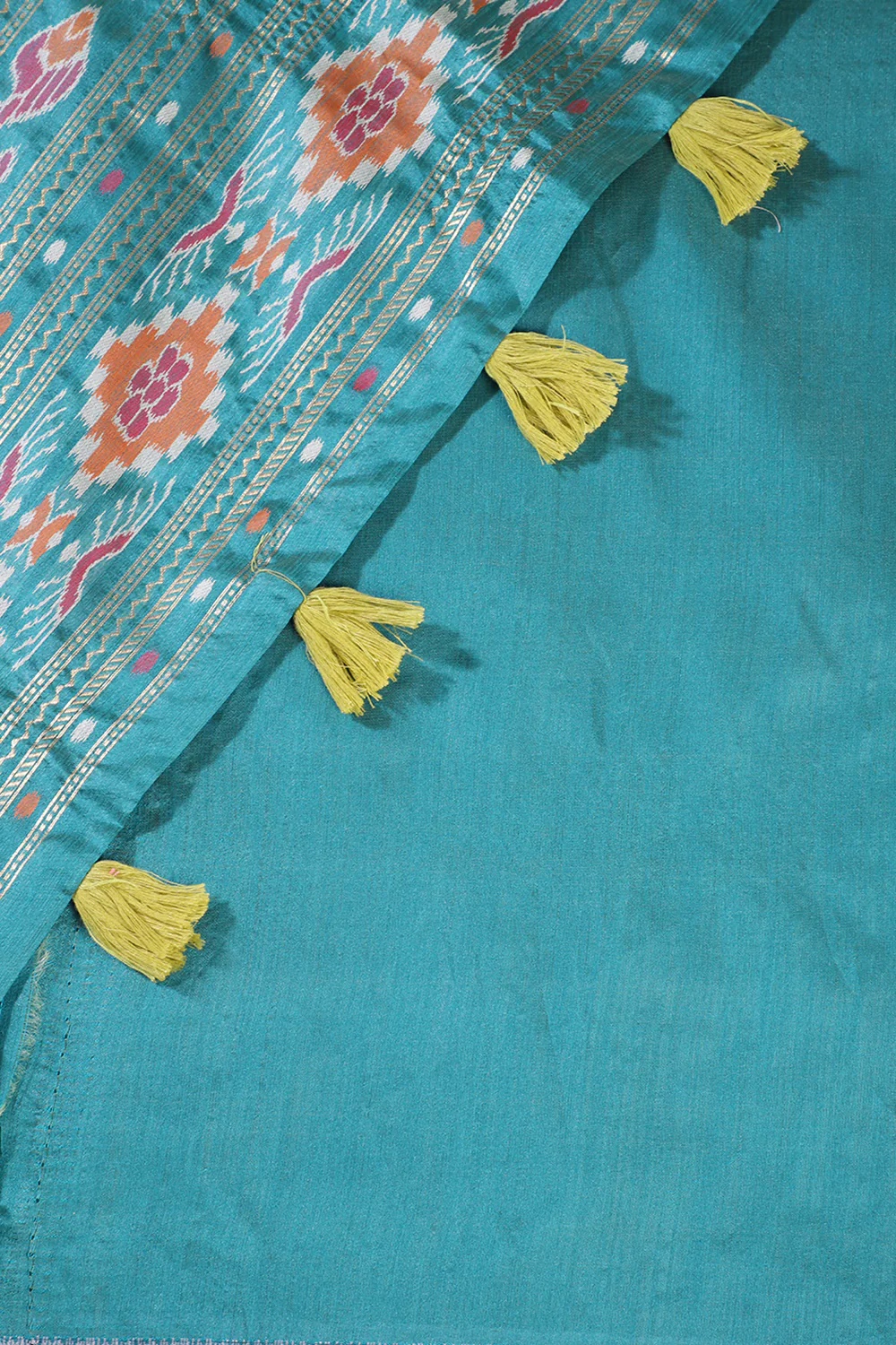 Pista Green Tussar Silk Reham Woven Saree - Image 4