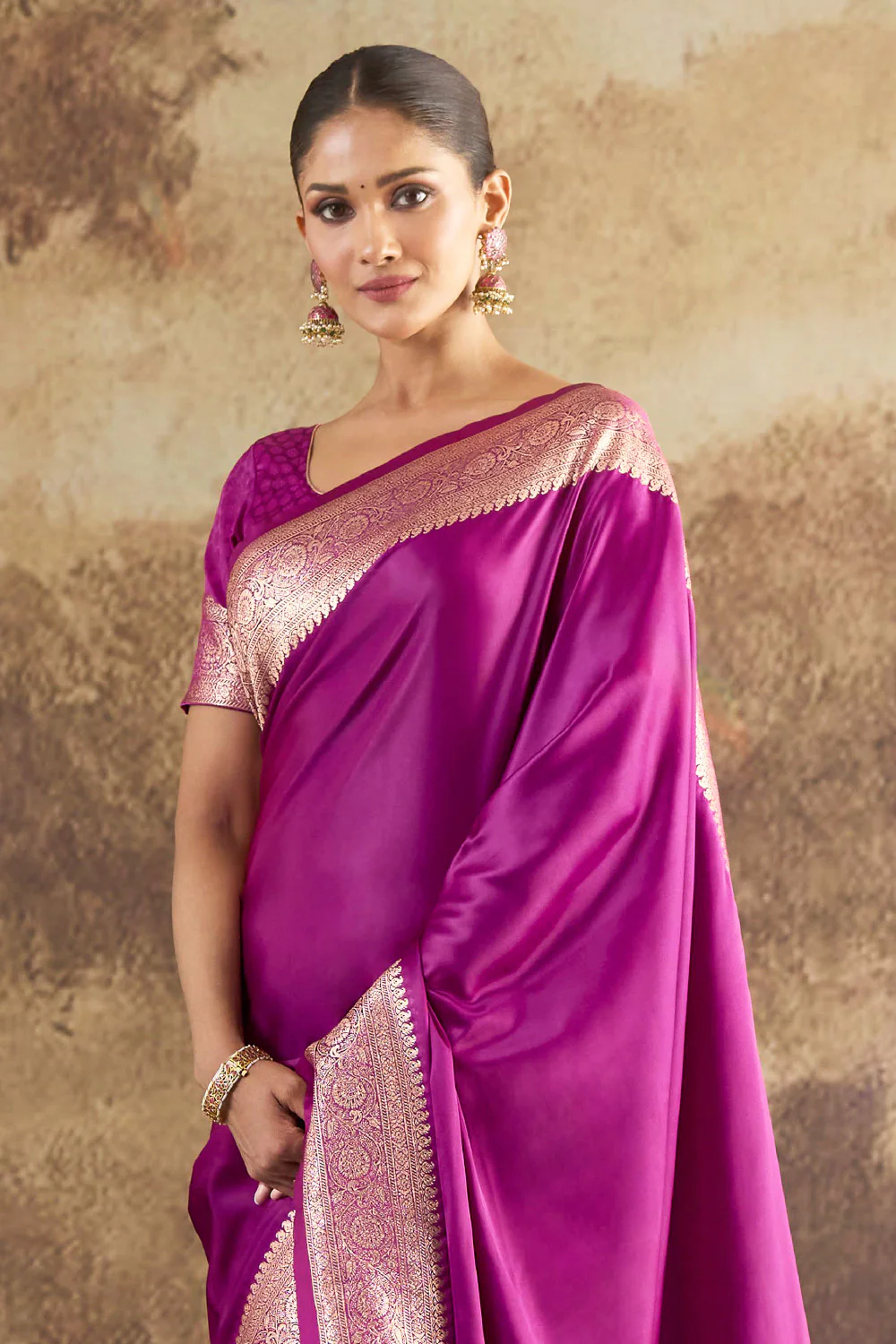 Purple Eri Silk Zari Woven Saree - Image 2