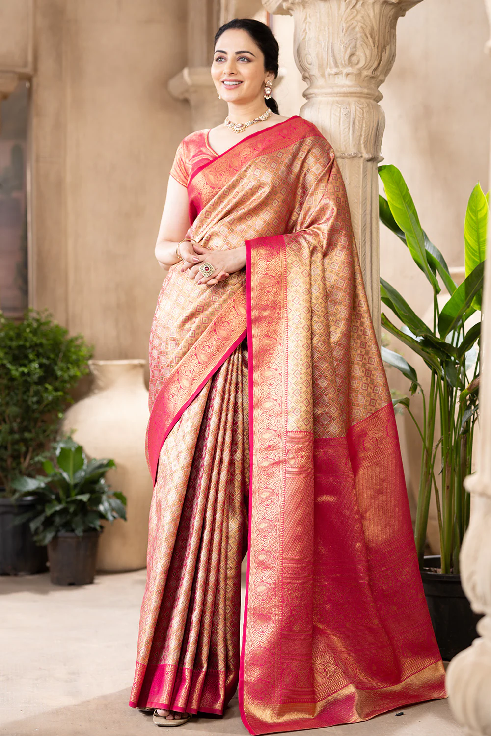 Rani Maheshwari Silk Soft Brocade Woven Saree - Image 3