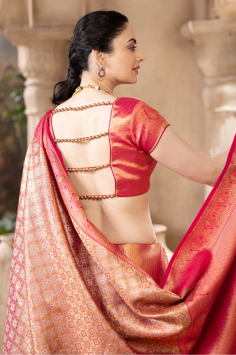 Rani Maheshwari Silk Soft Brocade Woven Saree - Image 6